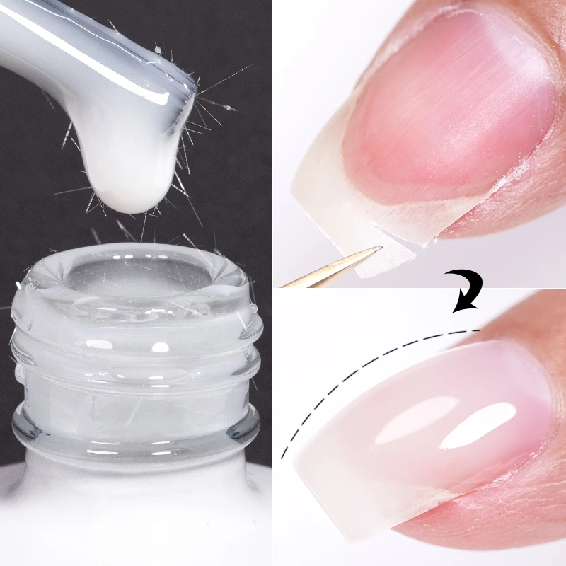 

AWStorG 15ML Jelly Nude Pink Fiber Rubber Base Gel Transparent Construction Nail Gel Polish Hybird Soak Off UV LED Varnish Art