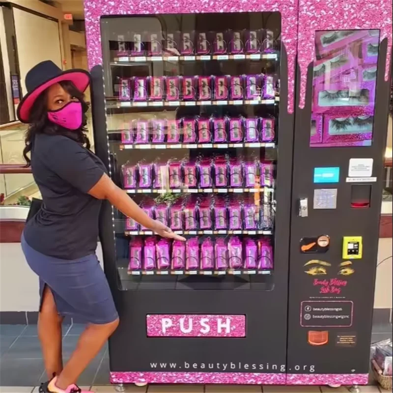 2024 Usa Custom Sticker Smart Vending Machines for Eyelash Nail Hair Cosmetics Lash Vending Machine Beauty Book Vendor for Sale