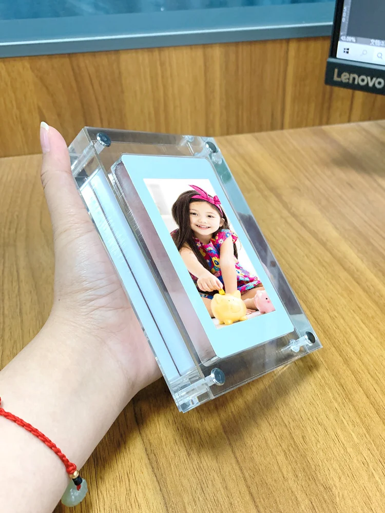 Cuttest Gift Acrylic Digital Photo Frame 5 Inch 1000mAh Vertical Display IPS Screen 2G Memory Battery Porta Retrato Digital