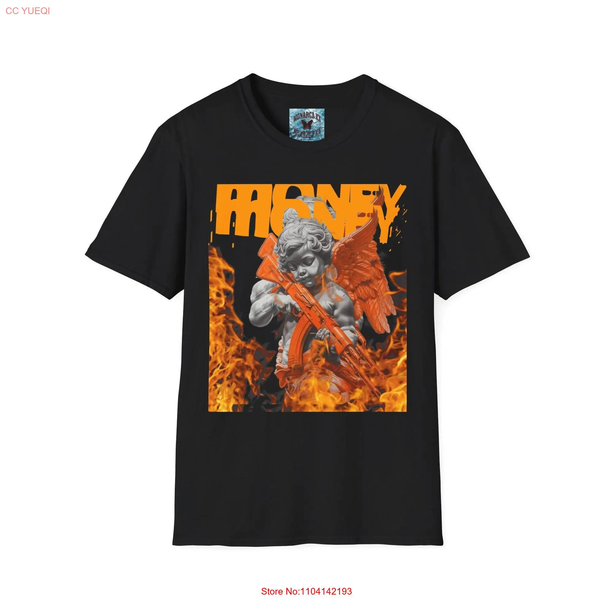 

Money Angel with fire T Shirt long or short sleeves