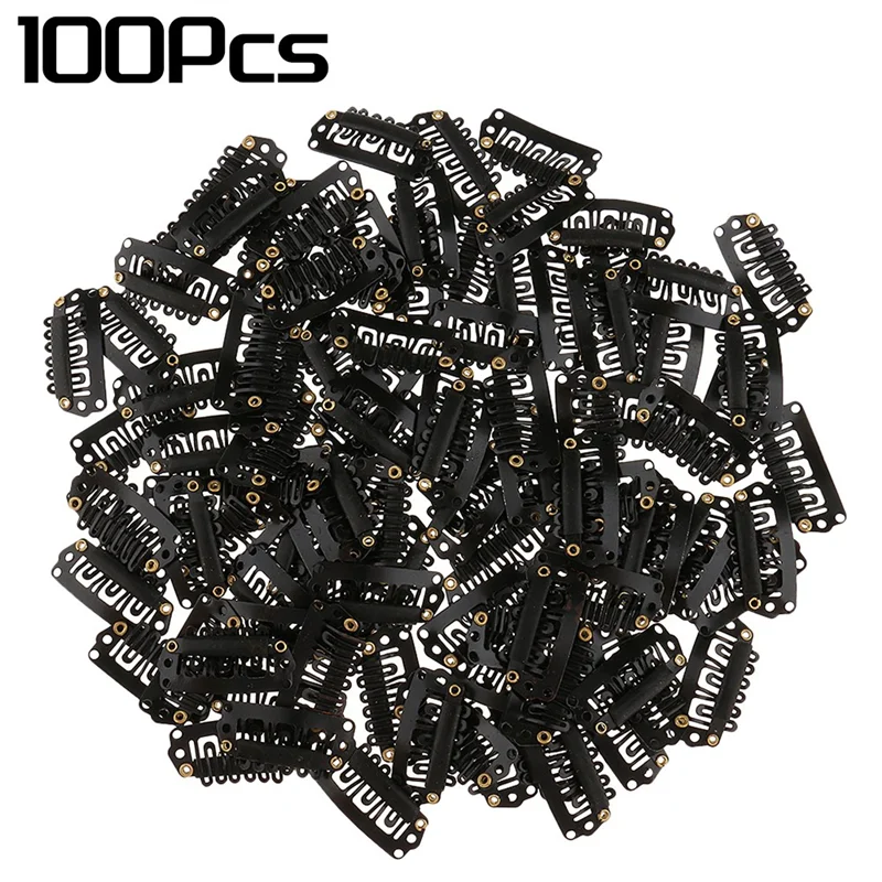 

A67Z 100Pcs 6-Teeth U-Shaped Hair Clips Hair Extensions Snap Clip For Women Metal Wig Comb Clips For Hair Extensions