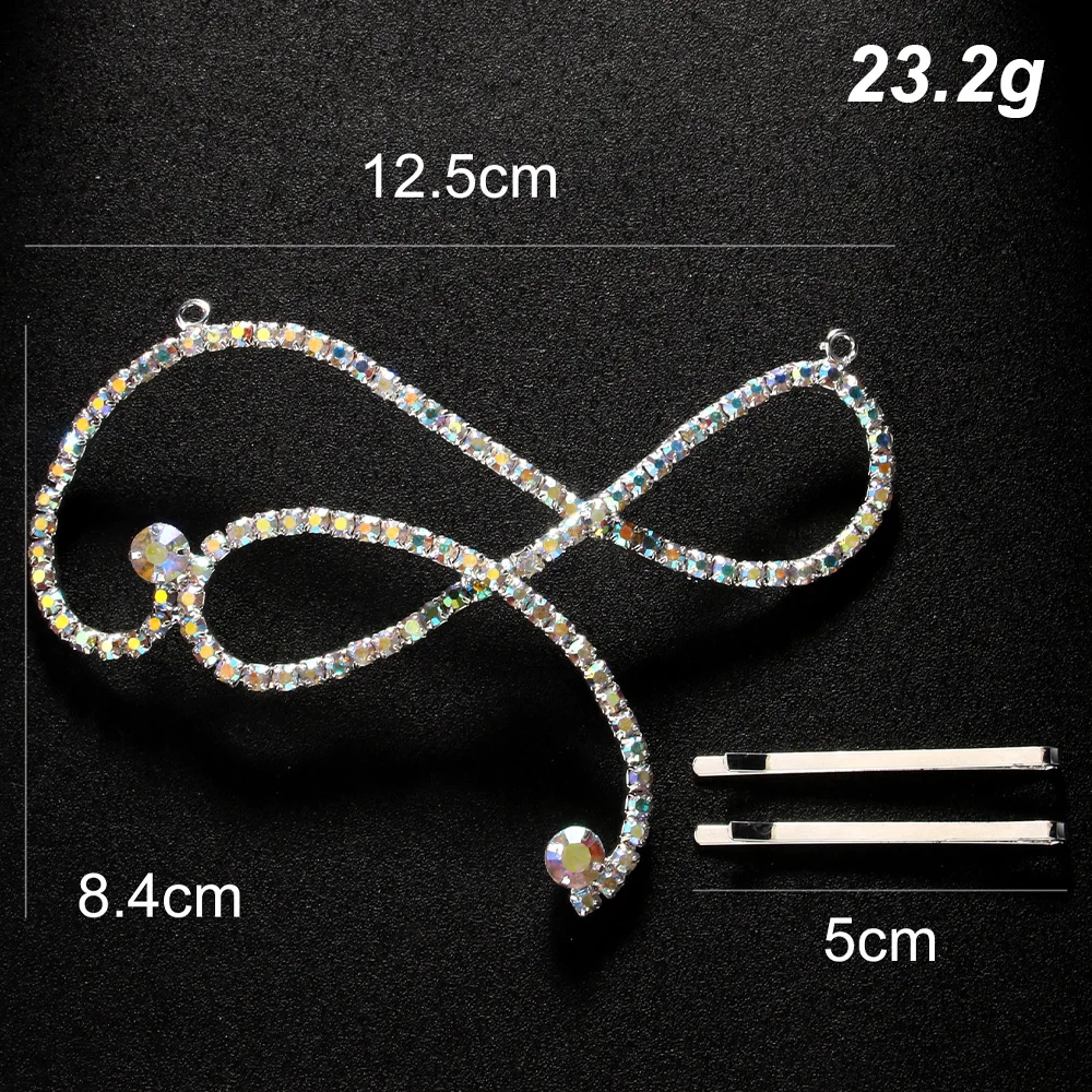 Stonefans Boho AB Rhinestone Crystal Hair Clip Headwear for Women Bridal Latin Dance Head Decoration Wedding Headband Gift