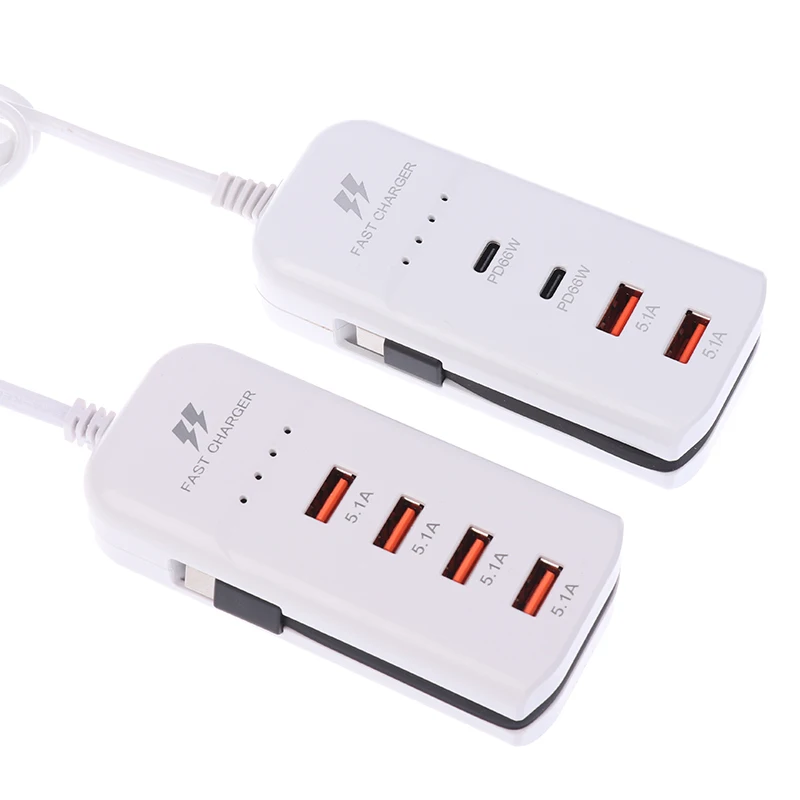 携帯電話用USBハブアダプター,USプラグ,急速充電,PDタイプC,急速充電,壁充電器,マルチポート,1個