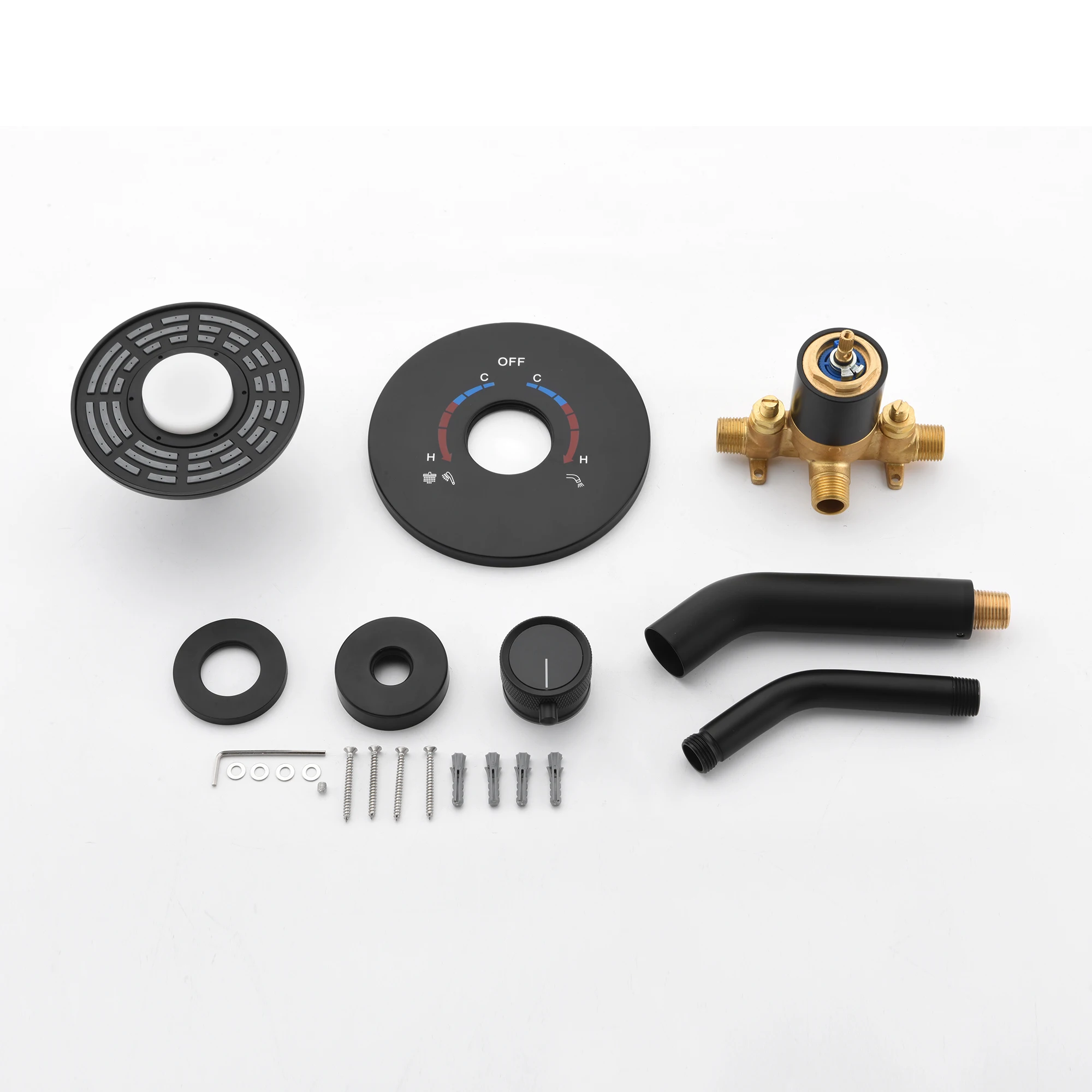 نظام الدش كروم دش مجموعة رأس دش عالي الضغط مثبت على الحائط مع LED #5