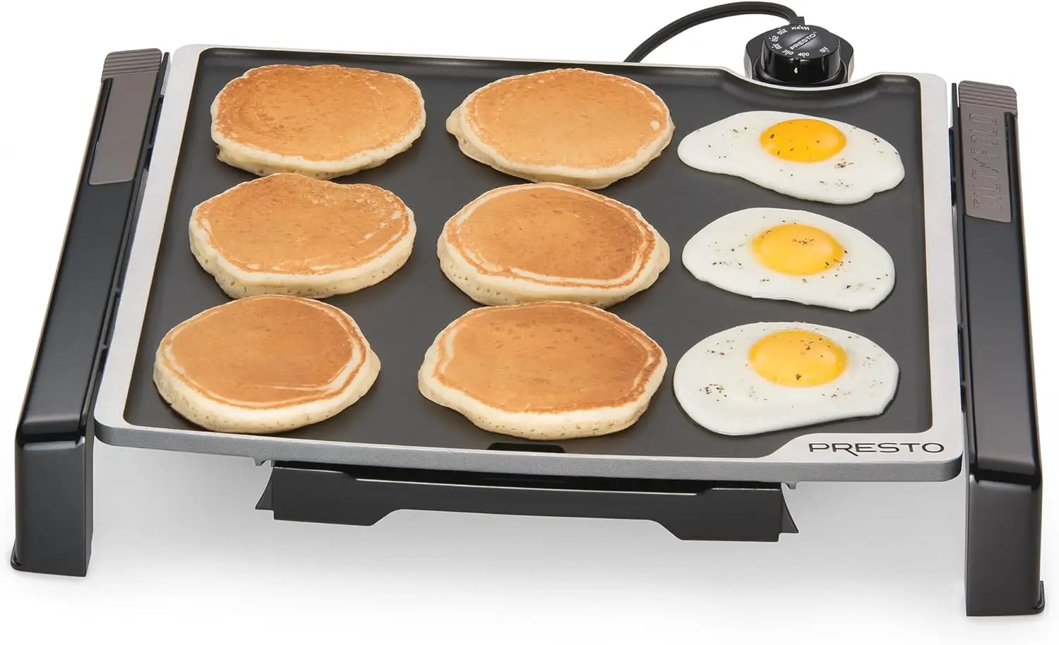 

15-inch Electric Tilt-n-fold Griddle, Black - Easy Cooking & Cleaning for Home Kitchen