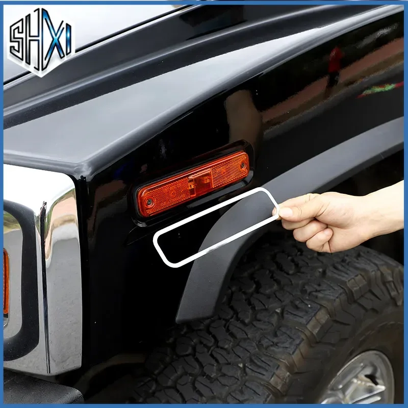 Stainless steel Silver For Hummer H2 2003-2009 car styling Car Side Turn Signal Side Markers frame Stickers car accessories
