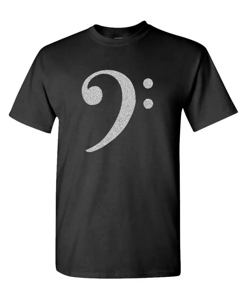 BASS CLEF-Treble Music T-shirt para homens, manga curta Tees, Hip Hop Rap, 100% algodão, alta qualidade