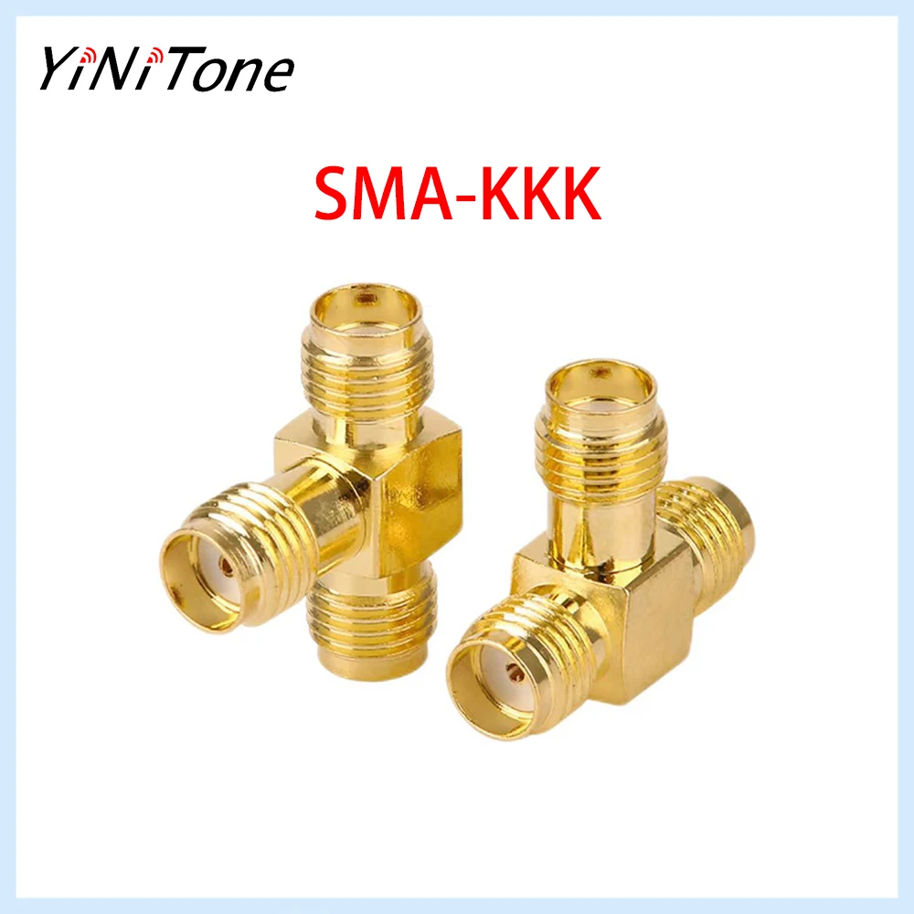 

5pcs 2pcs 1pcs 3-Way SMA Female RF Splitter Connector, SMA-KKK Adapter, 12.4GHz 50 Ohm, Gold-Plated Brass/Copper for Drones/WiFi