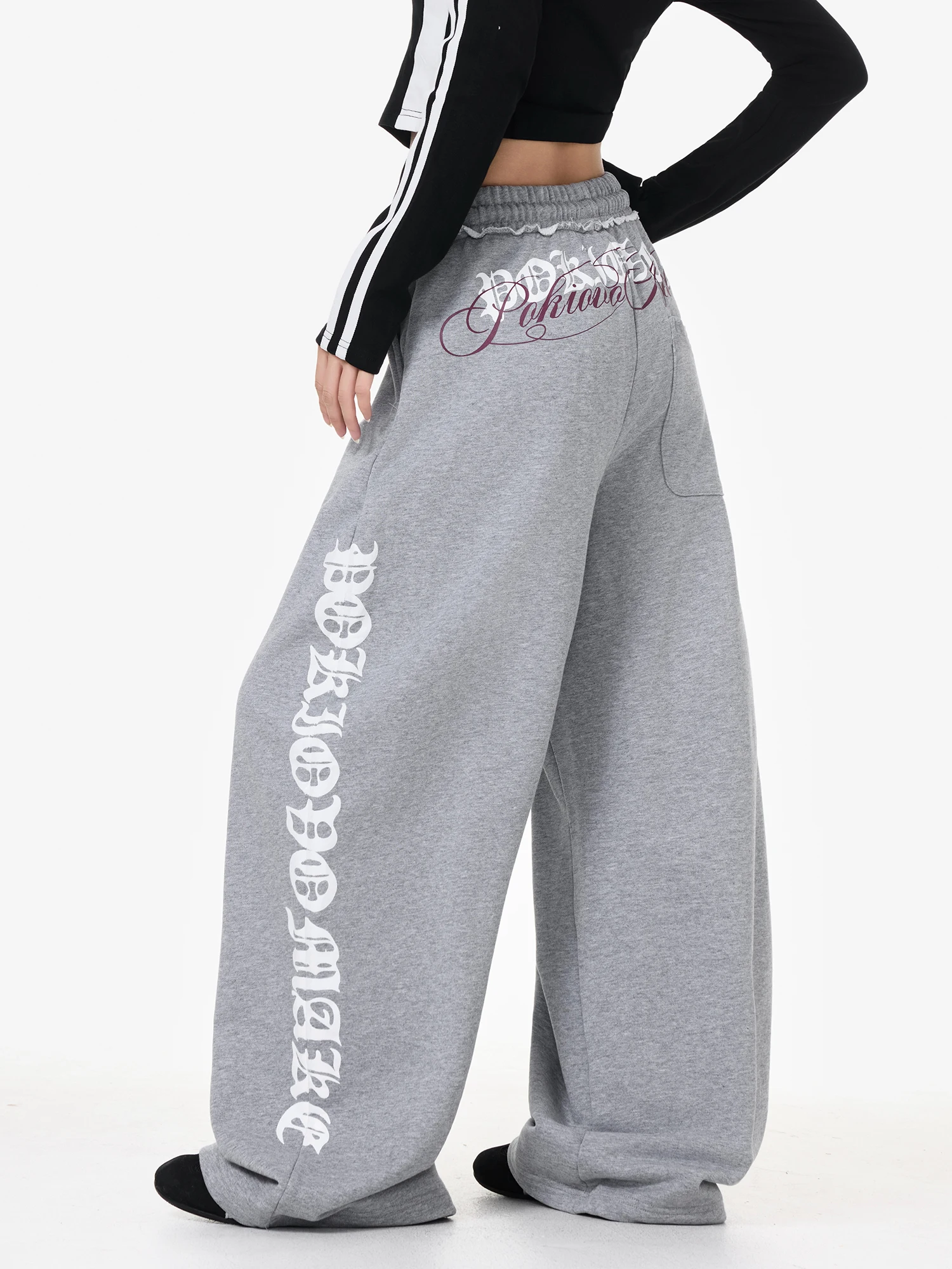 

Мужские повседневные спортивные брюки в стиле Wild Gothic Letter American, свободные, широкие, с высокой талией, для уличных танцев