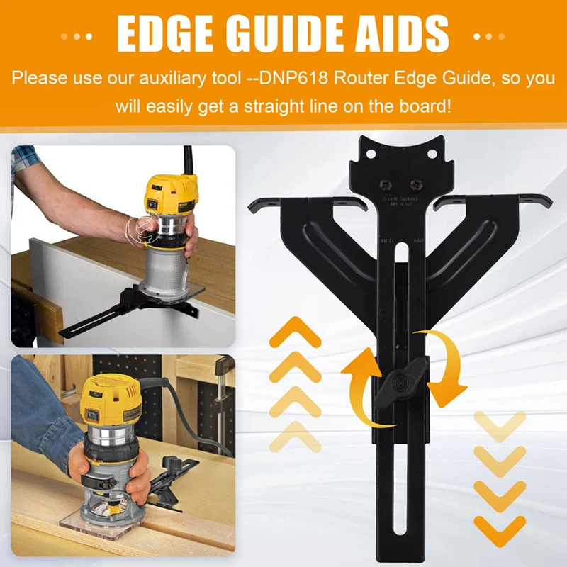 TOP Router Edge Guide For Fixed Base Compact Router (DNP618), Straight Edge Guide For Quickly Attached To Router Fixed Base