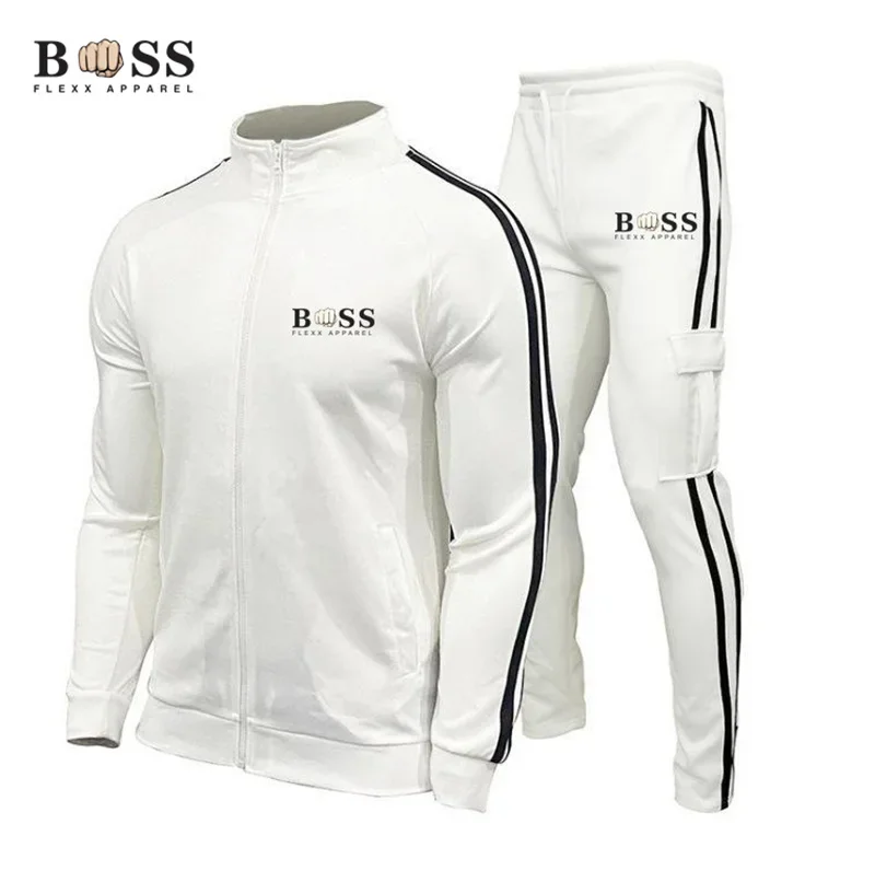 New High Quality Spring and Autumn Men\'s Zipper Sportswear Set Fashion Men\'s Sportswear Set Long sleeved Pants Sportswear Set