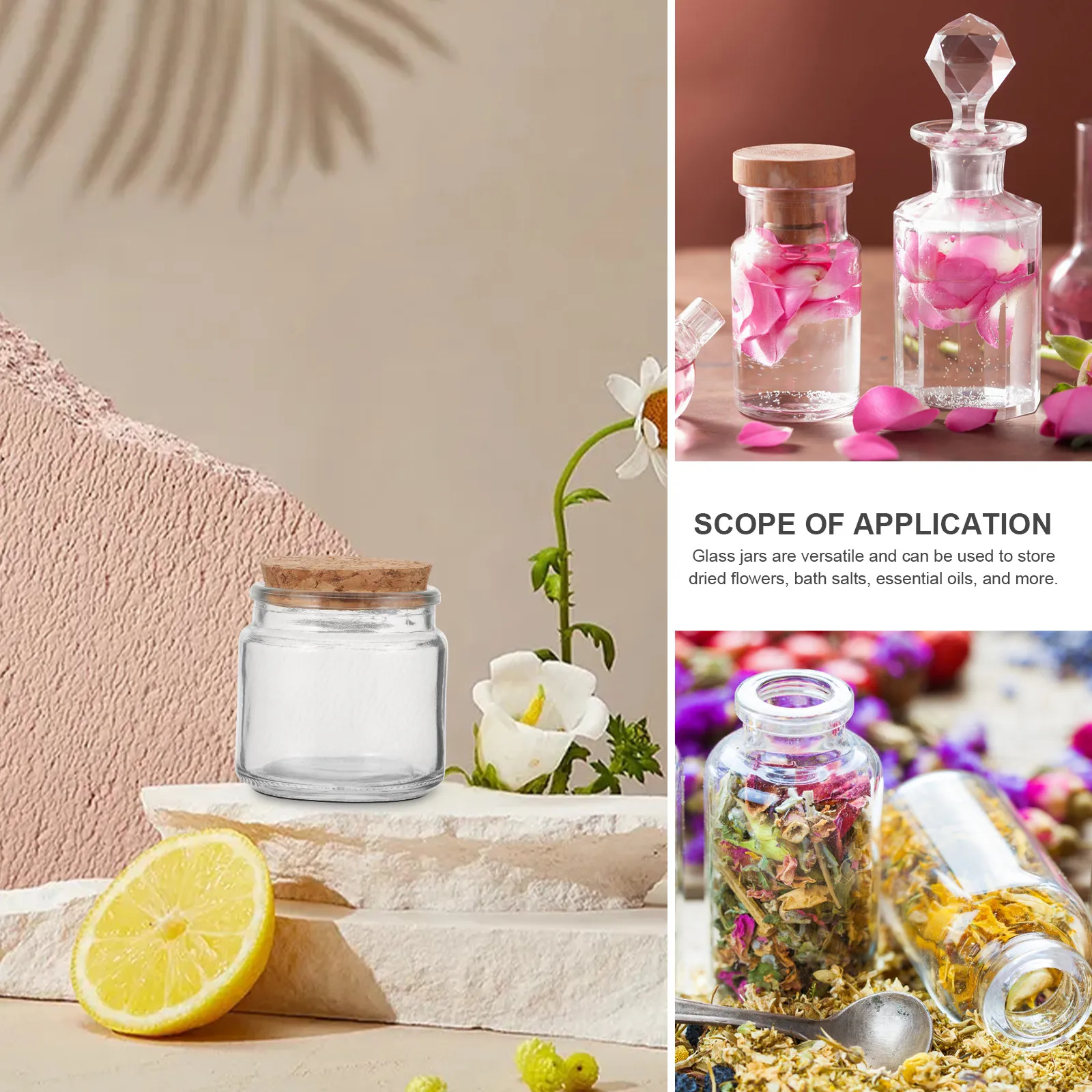 

8 Pcs Clear Jar with Lid Jars Lids Votive Holders Decorative Glass Favor Spell Bottle