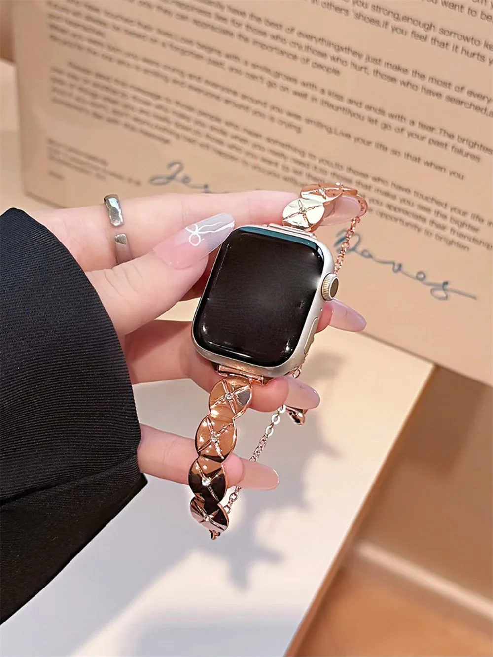 موضة متفوقة المعين سوار ربط ل سوار ساعة يد آبل سلسلة S10/8/7/6/3/4/5/9 40 مللي متر 41 مللي متر 42 مللي متر 44 مللي متر 45 مللي متر 46 مللي متر