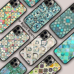 Muted Moroccan Mosaic Tiles Magnetic Phone Case For APPLE iPhone 17 Air 16 14 13 12 Pro Max 15 Plus Wireless MagSafe Cover