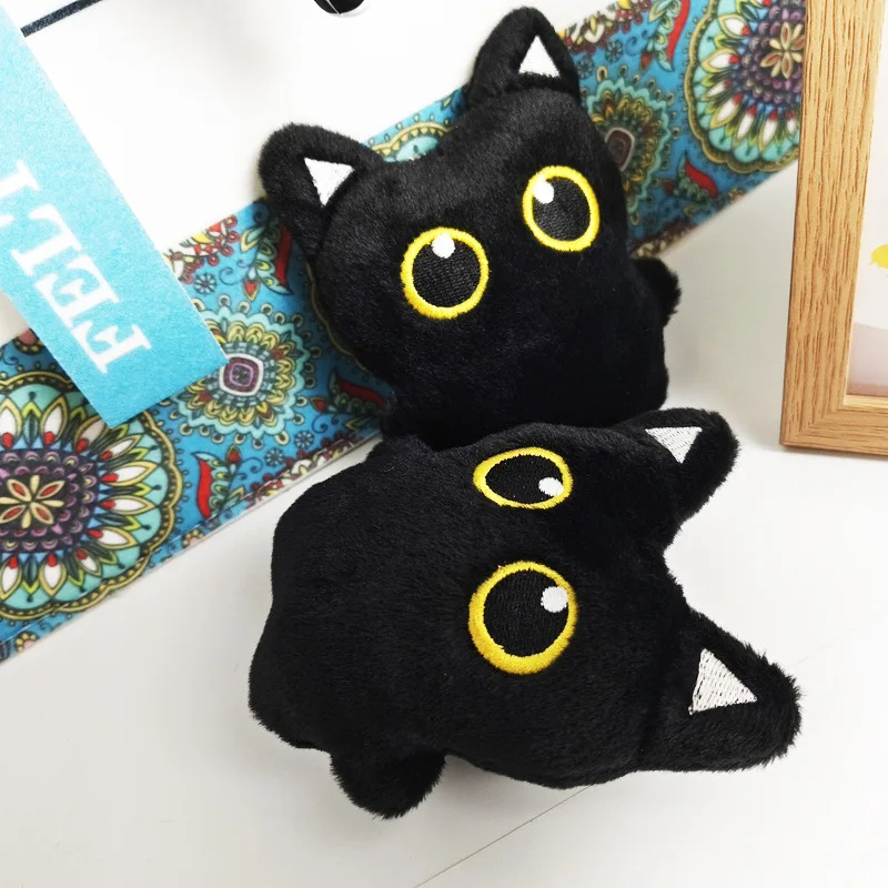NEW Cute Black Cat plush toy Doll Small Pendant Cuddly Pillow Cushion Ins Black Cat Plush Toy Doll for Boy Girl Birthday Gifts