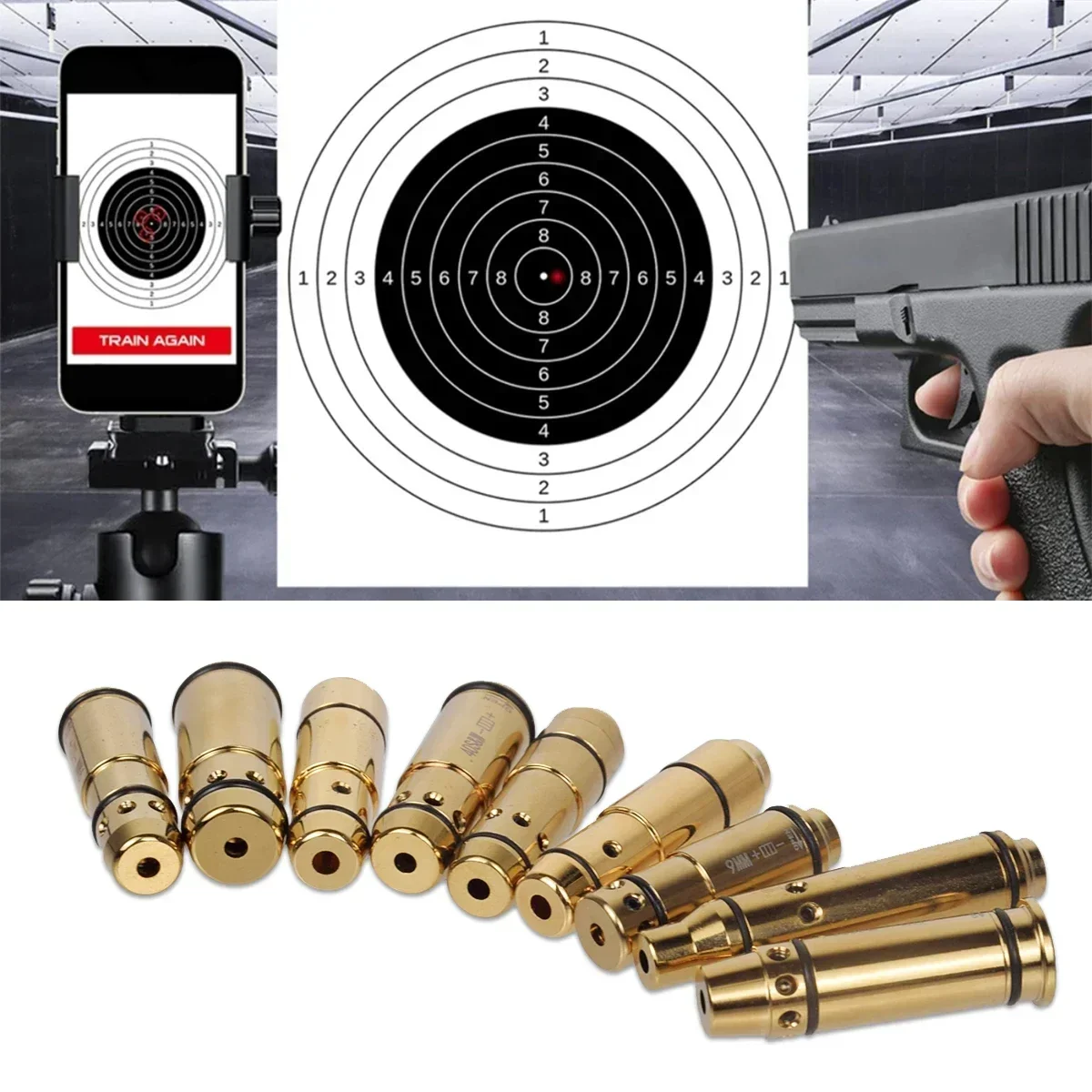 9x19mm Laser Training Bullet Switch Cover 223Rem .380ACP .40S&W  Taurus G2C Glock 43 Trainer Cartridge Boresighter Button Switch