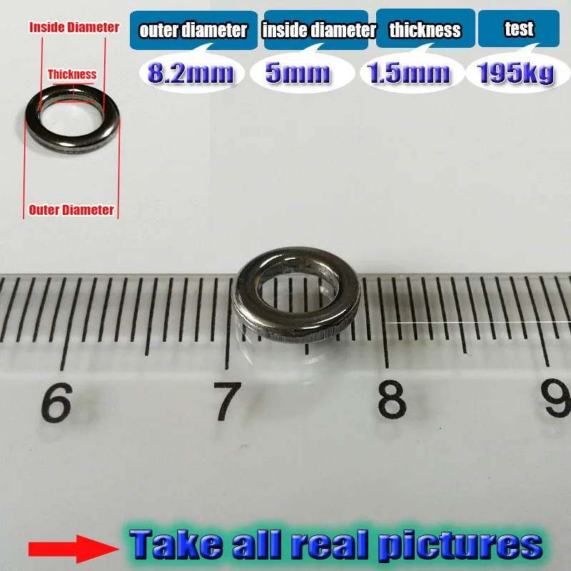 2025 fishing solid ring jigging fishing accessories high quality Pure 304 stainless steel very large test 100pcs/lot