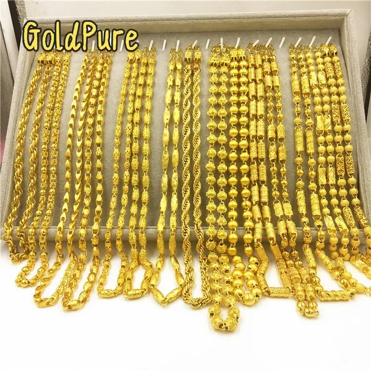 

Goldpure Luxurious and Domineering 9999 24K Real Gold Jewelry Necklace for Men's Double Cam Necklace