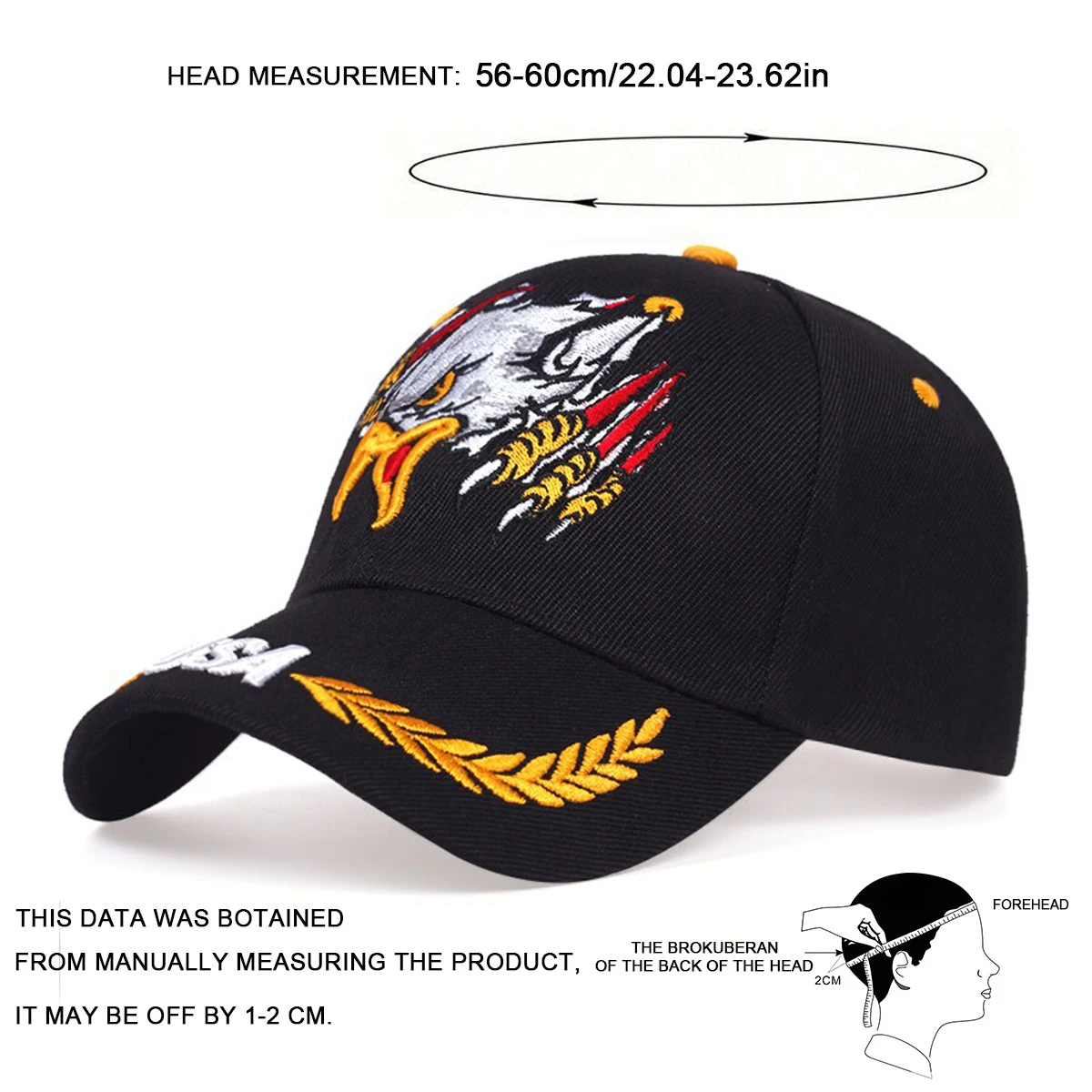 للجنسين الولايات المتحدة الأمريكية النسور التطريز قبعات البيسبول الربيع والخريف في الهواء الطلق قابل للتعديل قبعات عادية واقية من الشمس قبعة قبعة رياضية #6