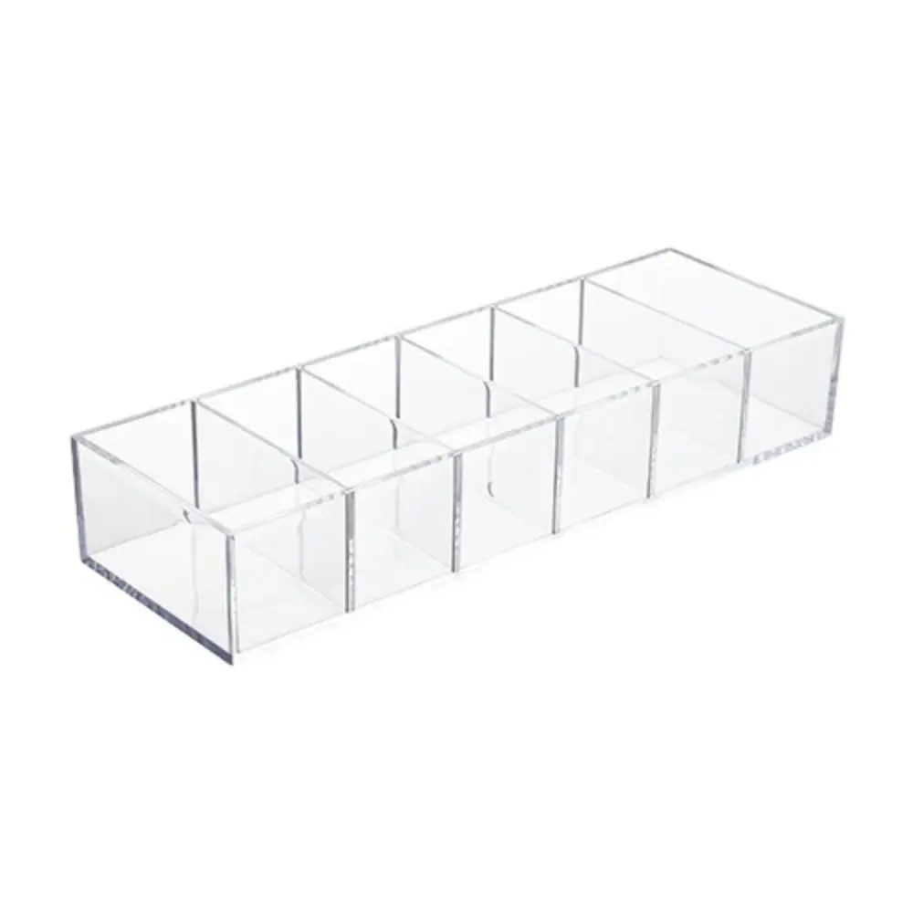 

Transparent Makeup Display Stand Clear 6/8-Slot Design Transparent Grid Box Compact Storage Compartment Makeup Holder Home Use