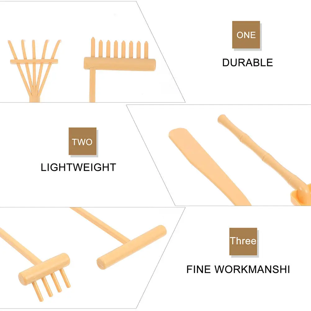 2Sets Sand Table Rake Set Zen Garden Tools Mini Plastic Rake for Desk Sand Tray Meditation Stress Pattern Crafting - view 3