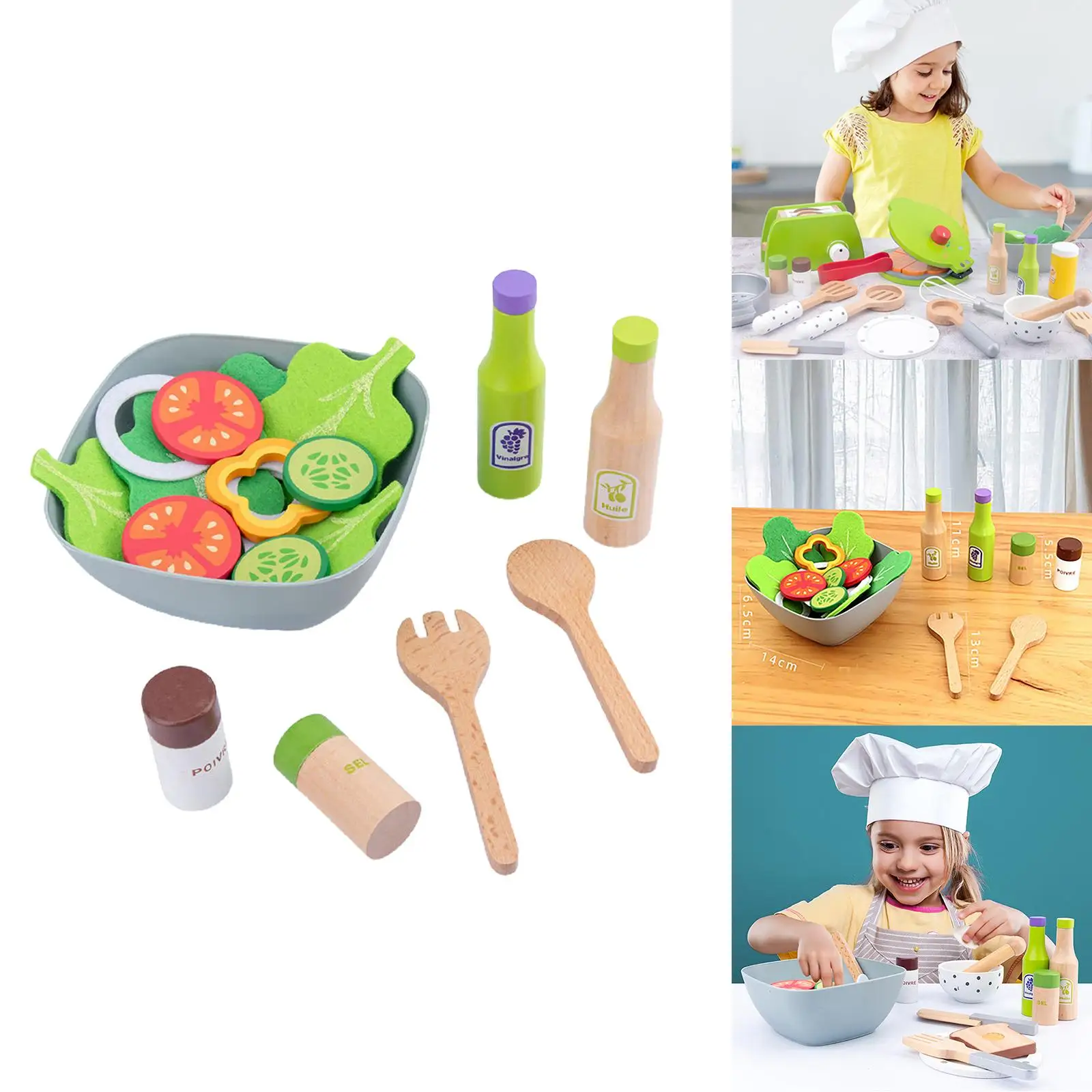 Simulation Kitchen Fruit Vegetable Salad Making Early Learning Toy