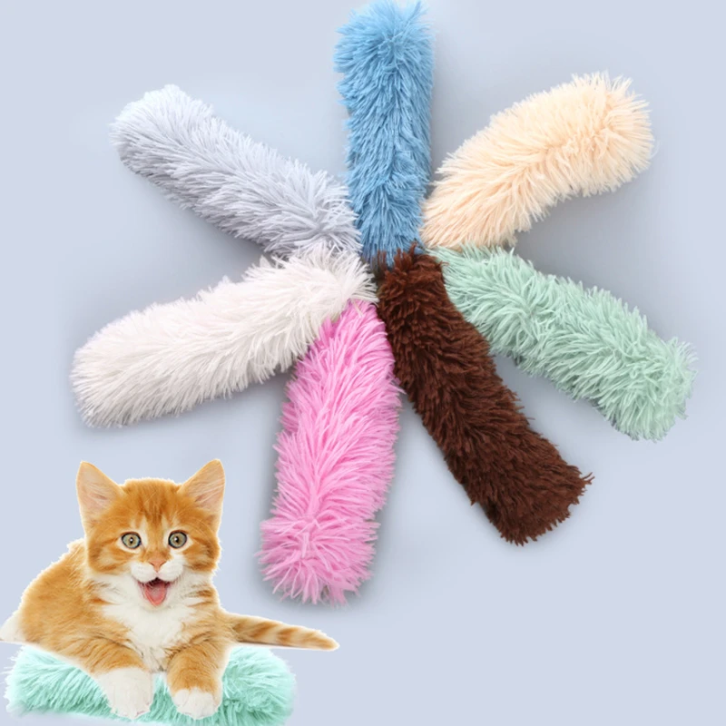 

Plush Cat Chew Toy Catnip Self-hi Bite Toys Strip Pillow Teaser Toys For Cats Soft Interactive Cat Plaything Katten Speelgoed