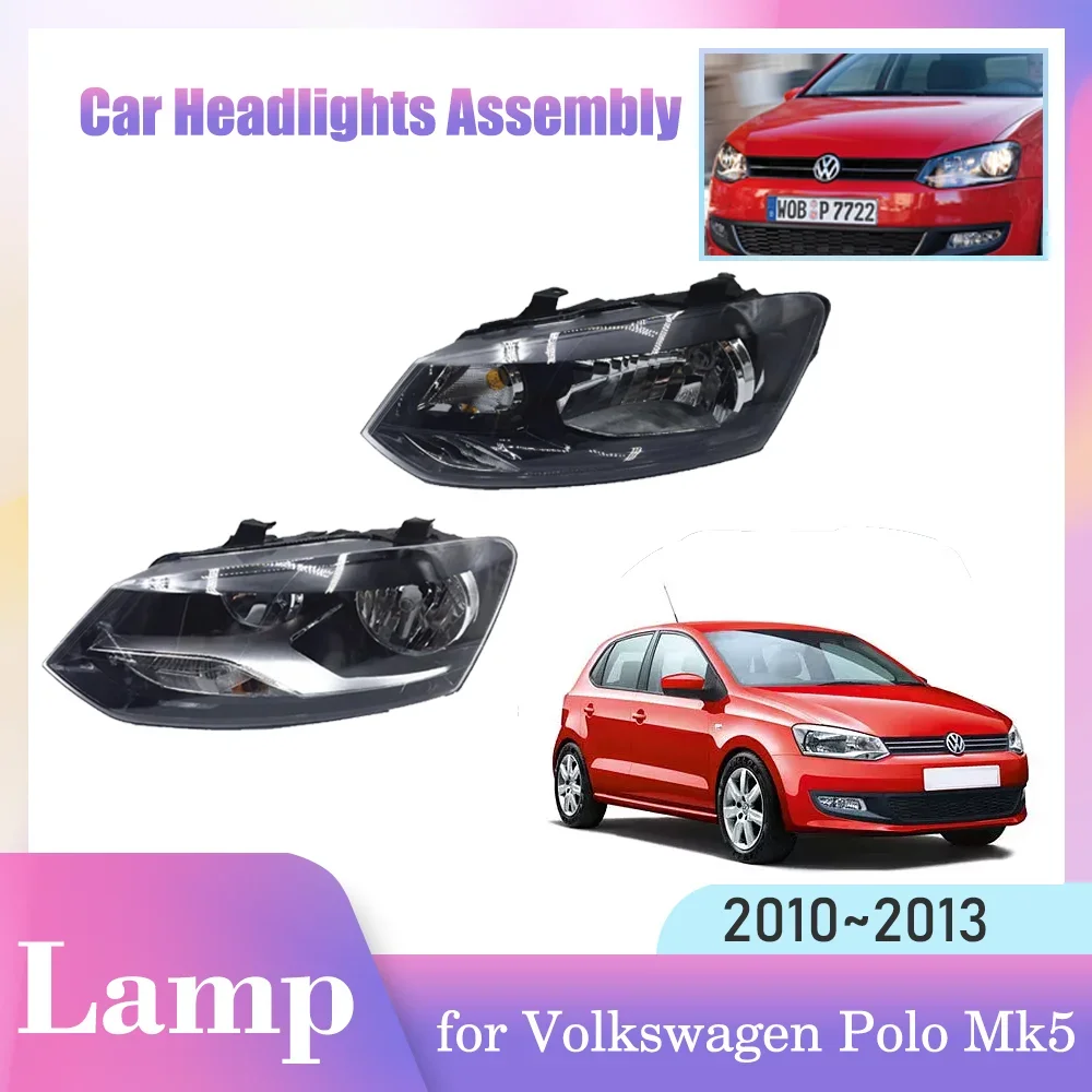 Car Headlight Assembly for Volkswagen VW Polo Mk5 Vento Ameo 2010~2013 Front Fog Light Corner Halogen Side Lamp LED Accessories