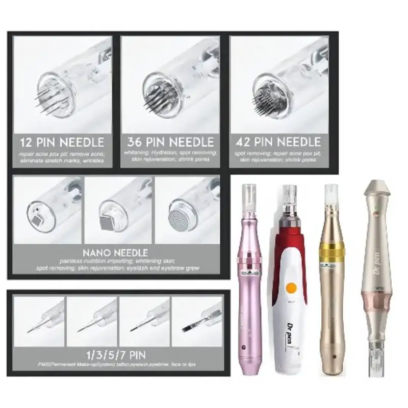 10/20/50 Stk. Dr. Pen N2 M5 M7 E30 Derma Pen Nadelkartuschen für Microneedling-Geräte – Bajonett-Ersatzstempel mit 9, 12, 24, 36, 42 Nano-Nadeln – Detail 2