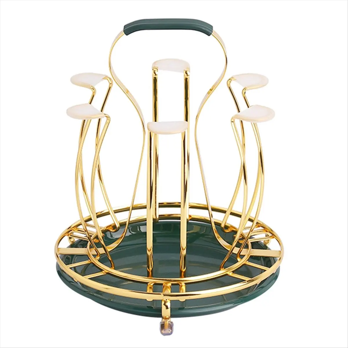 

(LBER) Gold Wrought Iron Drain Cup Holder Kitchen Accessories for Glass Ceramic Coffee Mugs Water Bottle Drying Rack Organizer