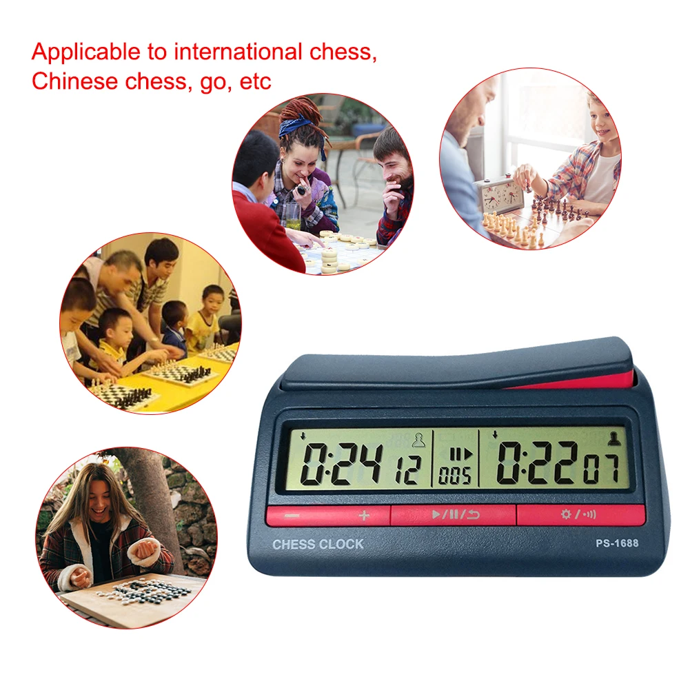 Competition Count Up Down Timer Professional Digital Chess Clock Plastic Battery Powered Lightweight Stopwatch for Board Game