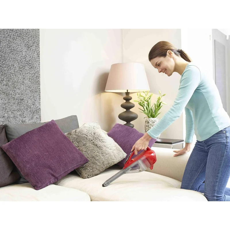 NEW1-ブラック+デッカー DVA315J コードレスハンドヘルド掃除機 10.8V (1.5Ah) サイクロンアクション搭載ダストバスター、グレー/レッド