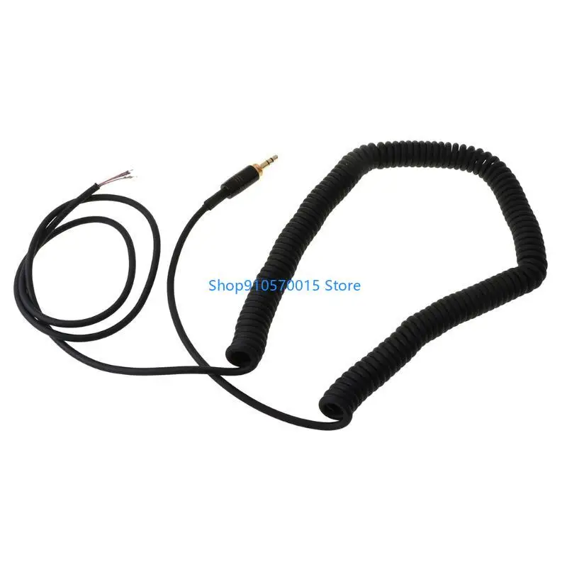 B95C Elastic Spring Cable for ATH-M50 ATH-M50s for MDR-7506 7509 V600 Earphone 3.5mm Plug with 6.35mm Adapter