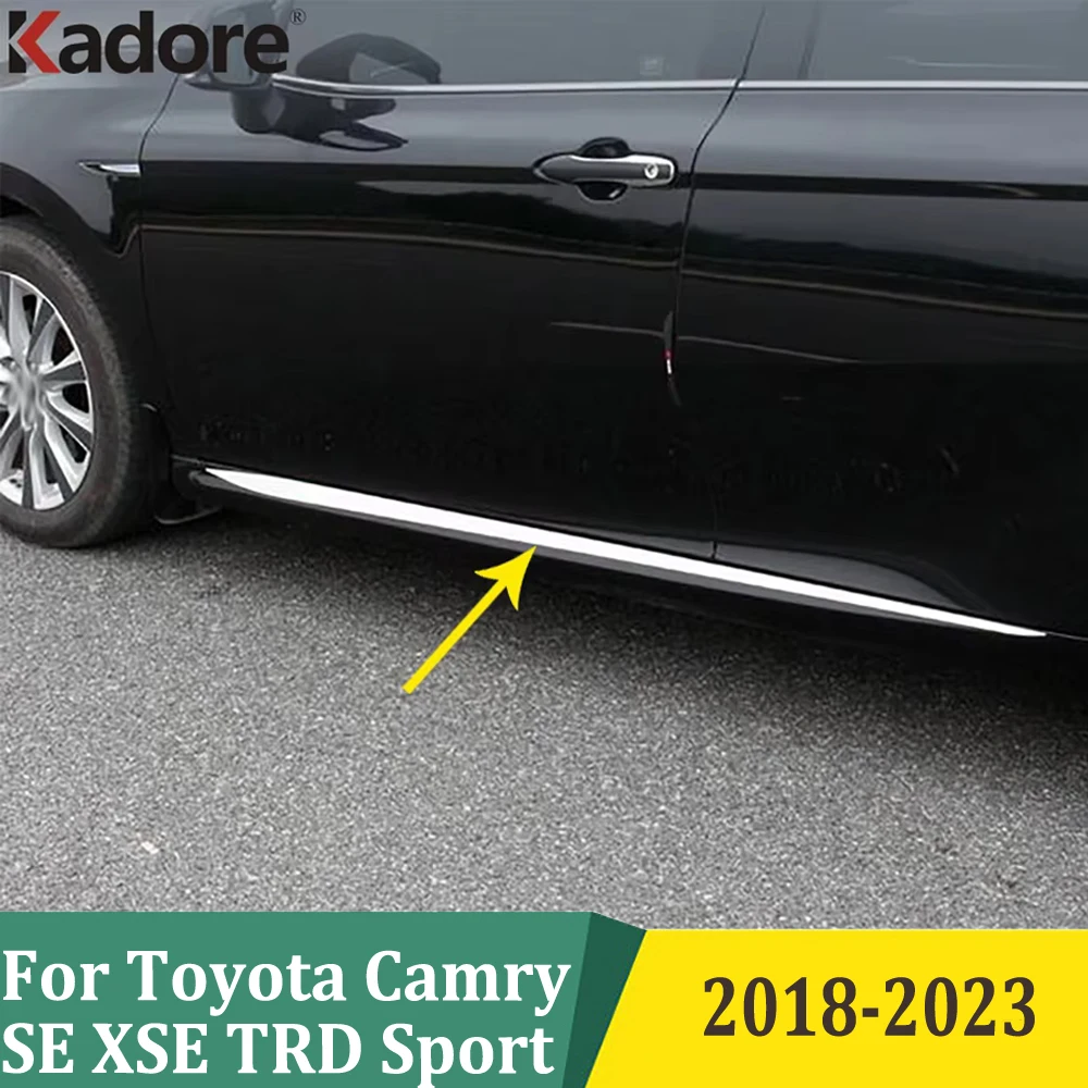 For Toyota Camry SE XSE TRD Sport 2018-2022 2023 Exterior Accessories Car Side Body Molding Line Cover Trim Stainless Steel