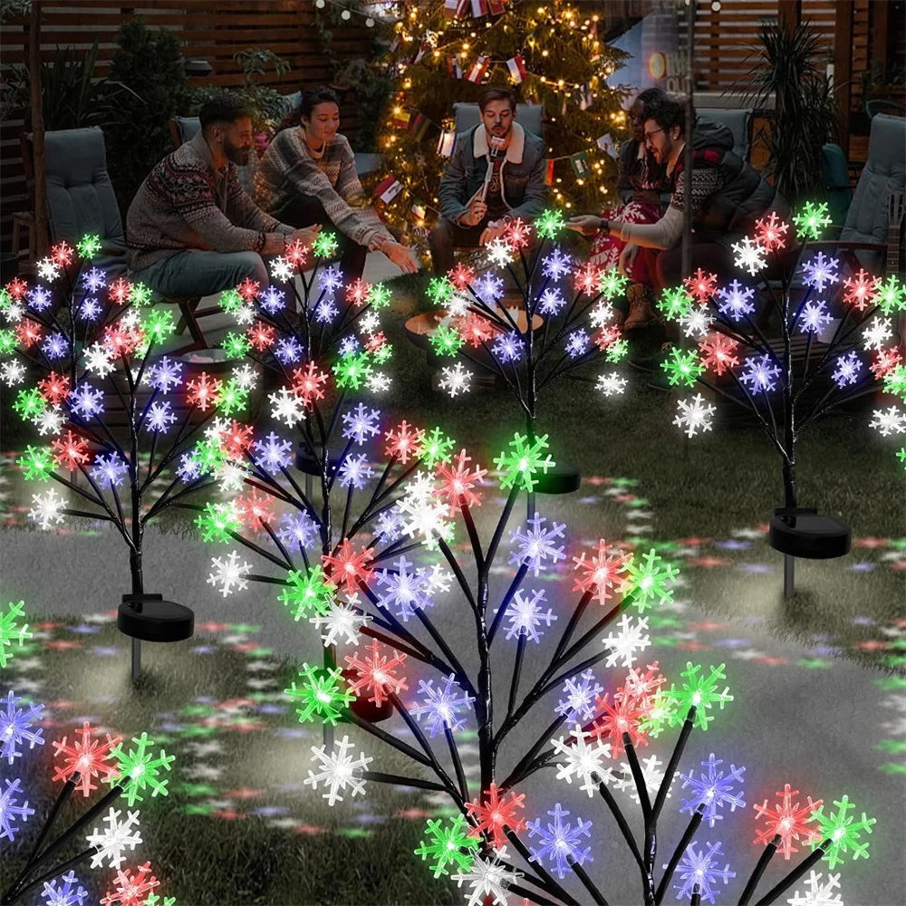 

Solar Garden Lights Decorative Solar Outdoor Ground Plug Lights Waterproof Solar Snowflake Lights Outdoor Solar Lights Yard 537