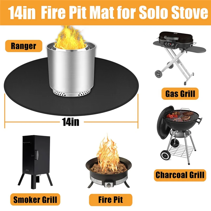 DHIPP-Fire Pit حصيرة لموقد منفرد النار على الوجهين مقاومة للحريق Firepit حصيرة المحمولة حفرة النار وسادة لسطح السفينة فناء حماية حصيرة 14