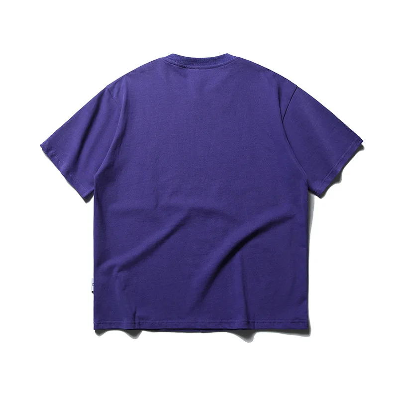 Nanxia Qiaozhuang Summer new solid color letter print round neck short sleeve Japanese retro loose neutral T-shirt