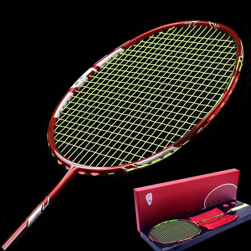 Hot Model 10u Badminton Racket Ultra-Light Secondary Molding One-Piece Adult Carbon Fiber Badminton Racket Racket Sports Supplie