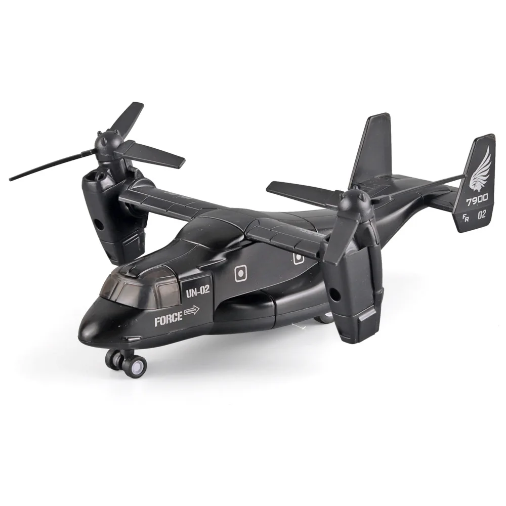 Diecast Alloy Simulated Osprey Transporter Fighter Aircraft Aviation Model Sound Light Plane Model Dislpay Ornament Children Toy