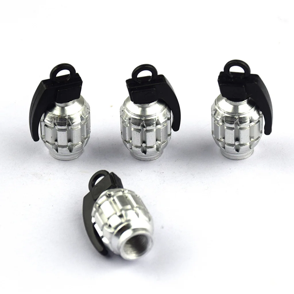 

4Pcs Car Tire Valve Stems Cap Knurling Style Tire Valve Cap Aluminum Tire Wheel Stem Air Valve Cap car Universal accessories