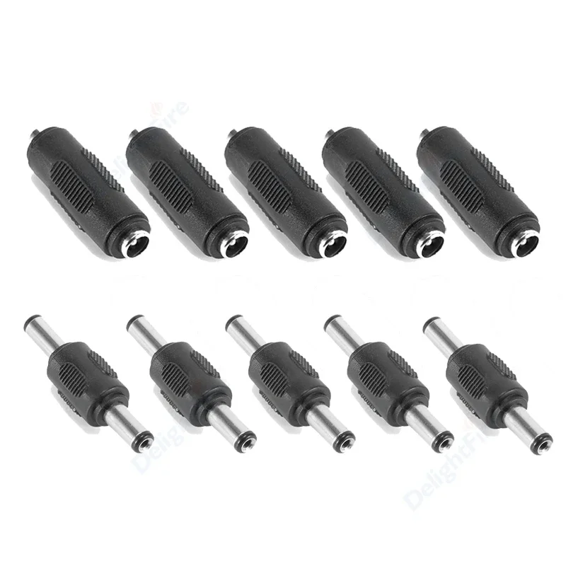 5pcs DC Connector Female Male Plug Converter 12V Panel Mounting Jack 5.5 2.1mm Power AdapterFor CCTV Camera Audio Speaker DIY