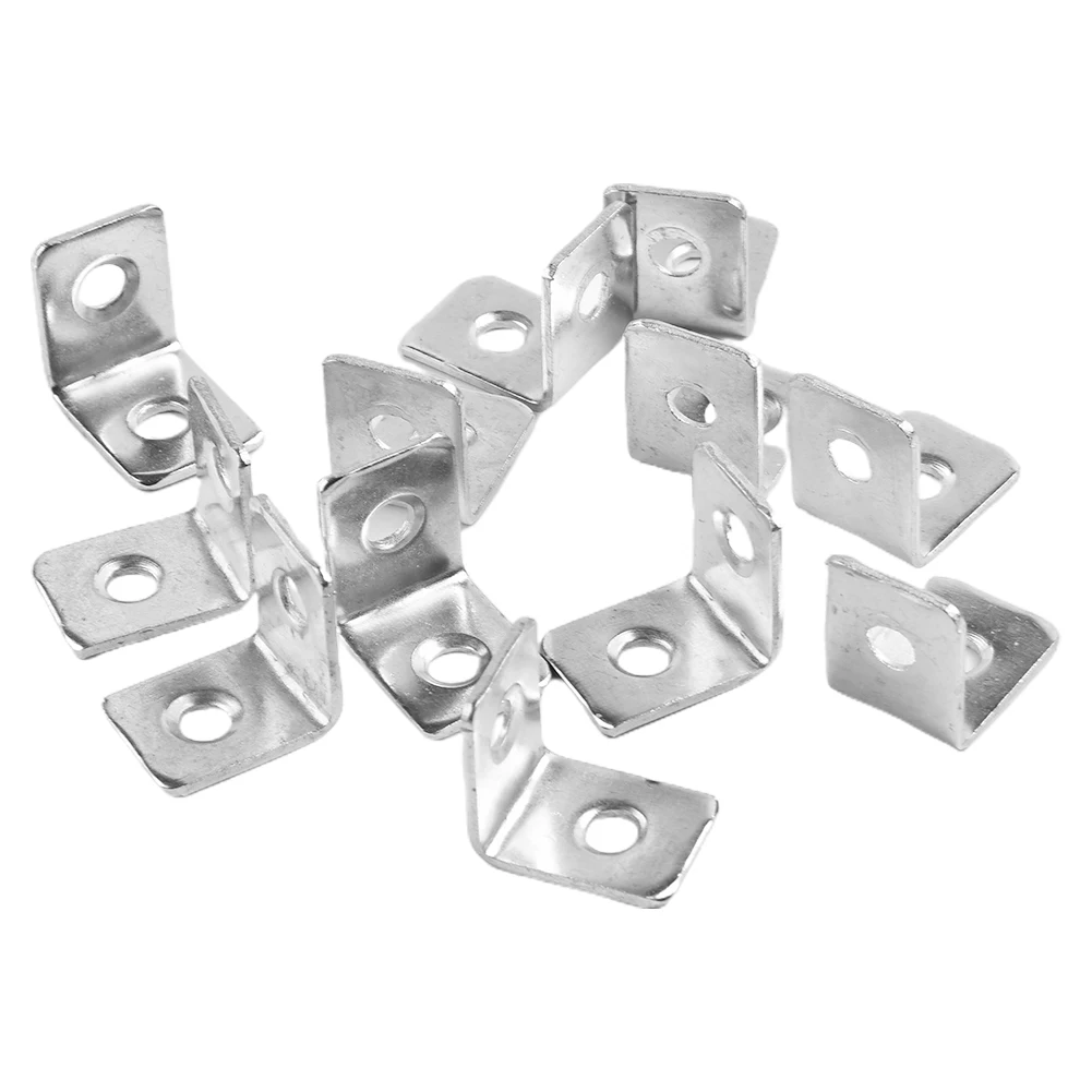 12PCS Small L-Shaped Right Angle Corner Drawer Shelf Wall Bracket Fastener Iron Corner Stand Supporting Furniture Hardware