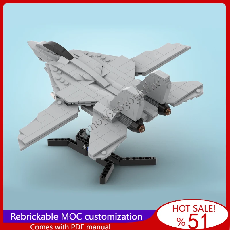 350 Teile MOC Berühmter Film F14 Tomcat Militärkampfmodell Zusammengebaut Pädagogisch Kreativ Für Kinder Spielzeug Überraschung Weihnachtsgeschenk