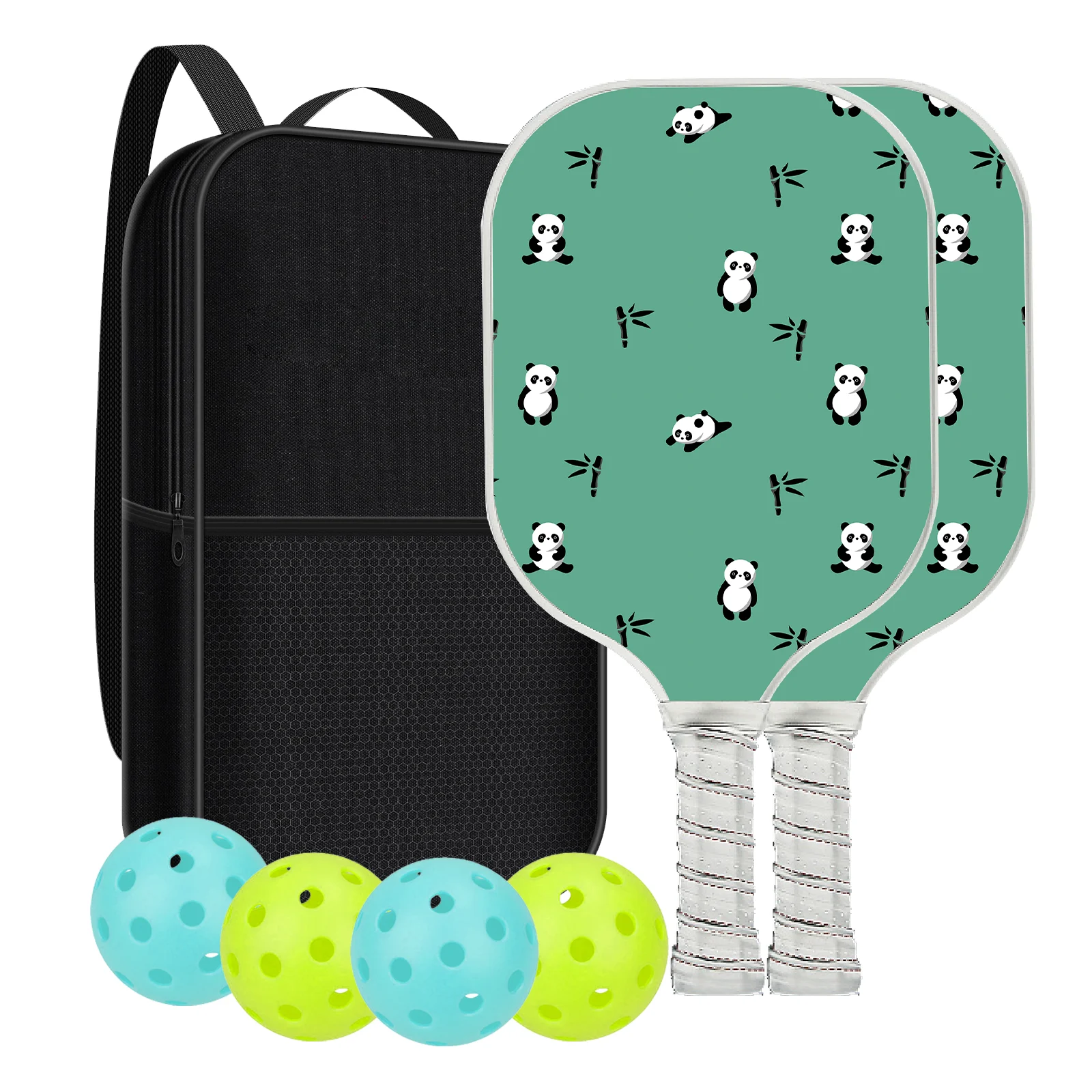 Pickleball Paddles Chinese pandas Carbon Fiber Surface Seat Pickleball Paddle Racket Honeycomb Core Gift Kit Professional compe