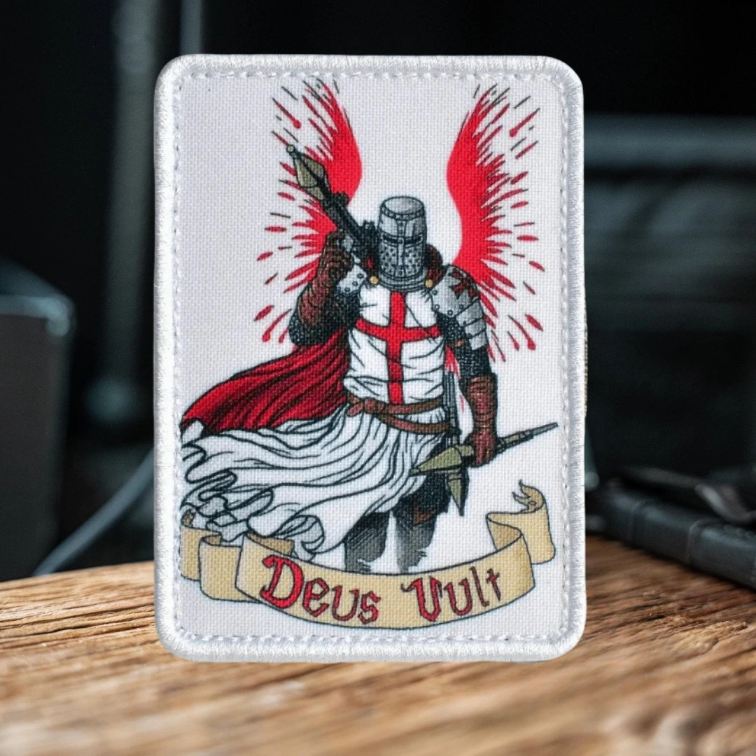 

Deus Vult, This Is What God Wants Tactical Morale Badge Printed Hook Loop Patches for Clothing Military Army Backpack Sticker