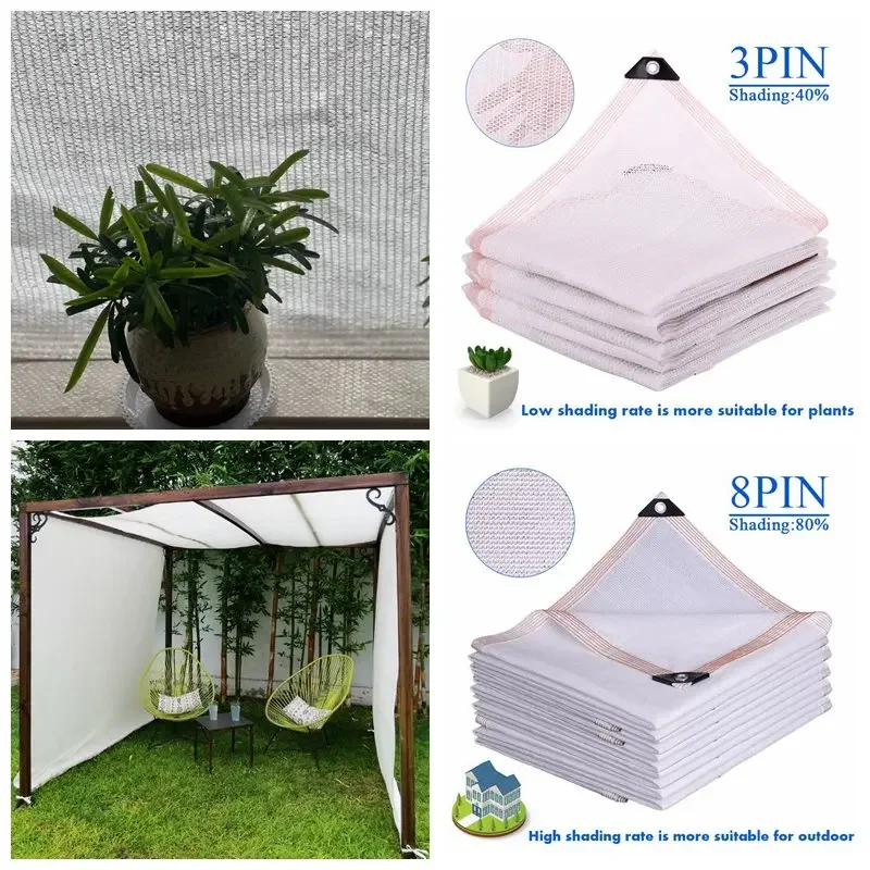 40~80% White HDPE Sun Shade Net Outdoor Anti UV Sun Shade Mesh Bonsai Flower Succulent Plant Cover Sun Shading Net