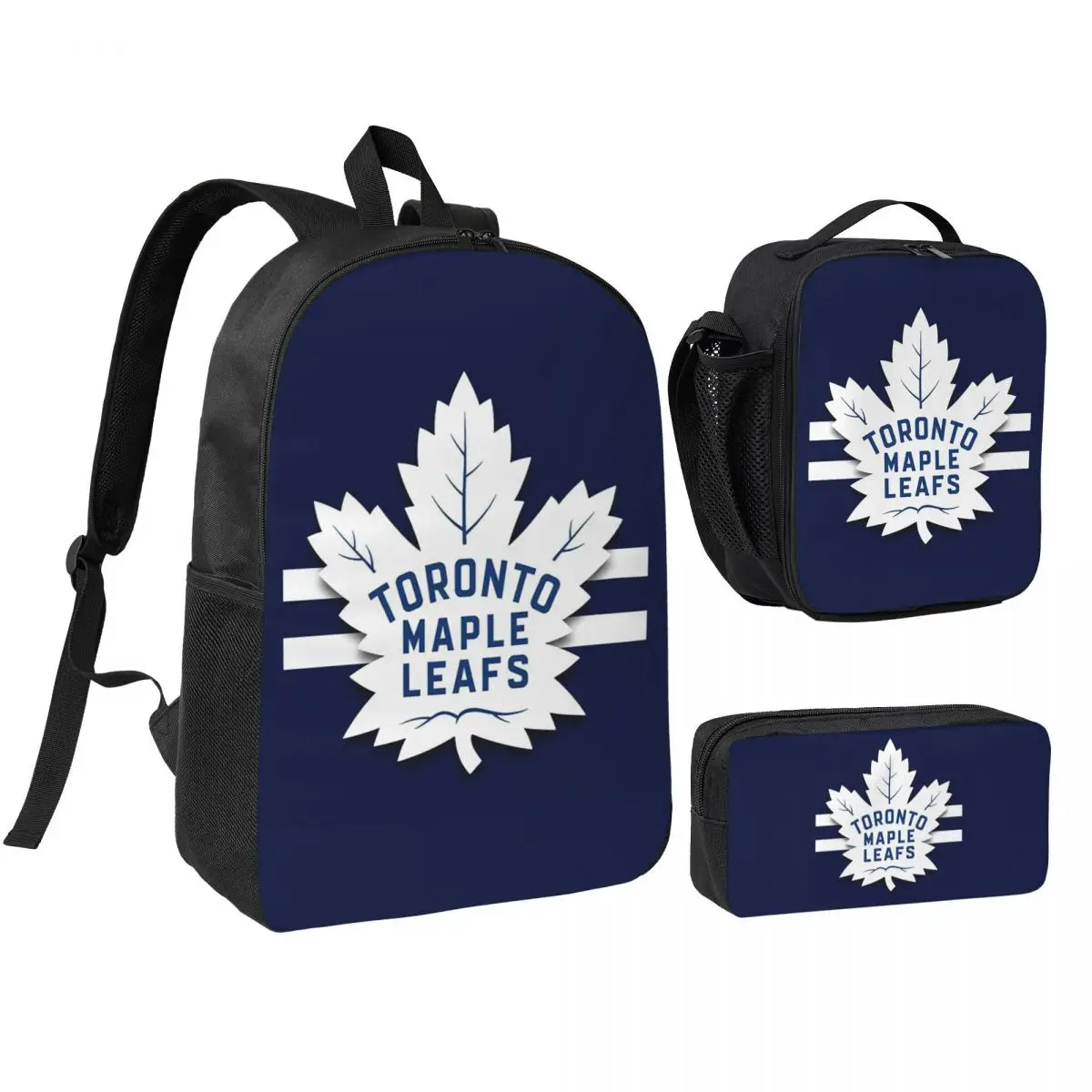 

Icon Maple Leafs Toronto Backpack Boys Girls BookBag School Bag Shoulder Bags 3ps Insulated Lunch Bag Pencil Case