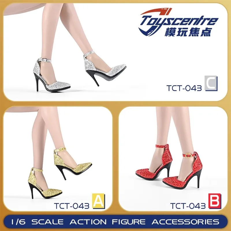 Toyscentre TCT-043 1/6 Female Soldier High Heeled Sandals Shoes Model Toy Accessories Fit 12'' Action Figure In Stock