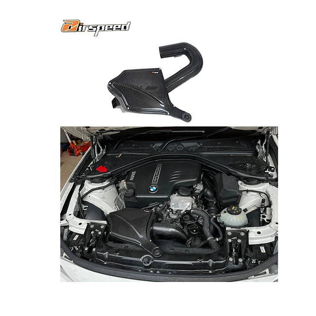 Airspeed Automotive Parts 100% Dry Carbon Fiber Cold Air Intake System for 320i 328i 420i 430i F30 F32 N20 2.0T