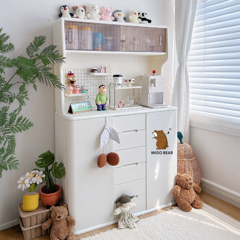 Children's Feeding Station Storage Cabinet Toy Shelf Baby Supplies Floor-standing Box Kids Toys Cabinets